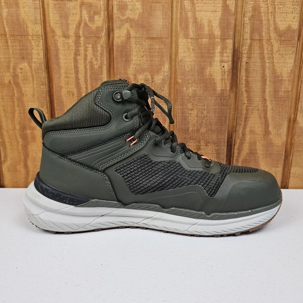 KEEN Utility Synchro Waterproof Work Boot Mens 10.5 EE Carbon-Fiber Toe Green